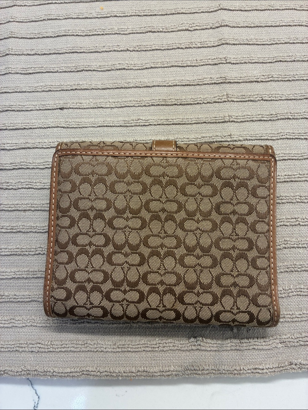 Coach Tan Signature Canvas Buckle Wallet - Picture 3 of 3